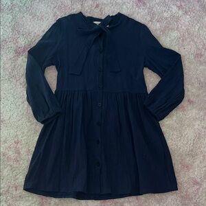 Wren Midnight Blue Button-Up Kids Dress